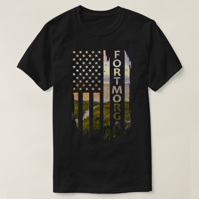 Camiseta Fort Morgan Alabama verano Bandera estadounidense  (Diseño del anverso)