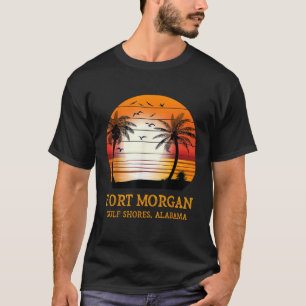 Camiseta Fort Morgan Gulf Shores Alabama Vintage Sunset Ret