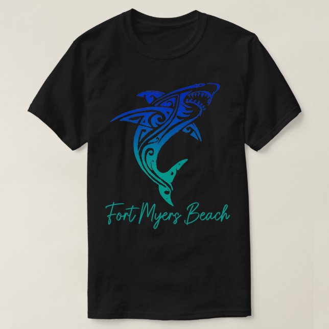 Camiseta Fort Myers Beach FL Shark Scuba Diving Surfer Flor (Diseño del anverso)