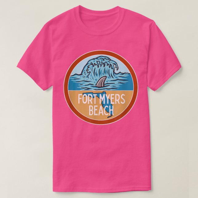 Camiseta Fort Myers Beach Florida FL Ocean Wave Sharm Fin V (Diseño del anverso)
