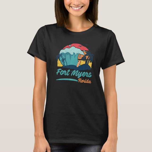 Camiseta Fort Myers Florida Beach Summer Surfing Sunset Pal (Anverso)