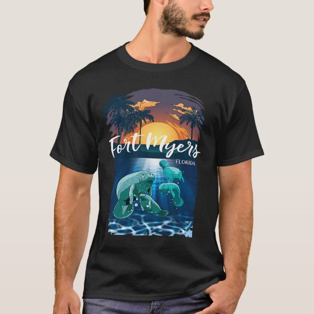 Camiseta Fort Myers Florida Manatees Vacation Souvenir Man (Anverso)