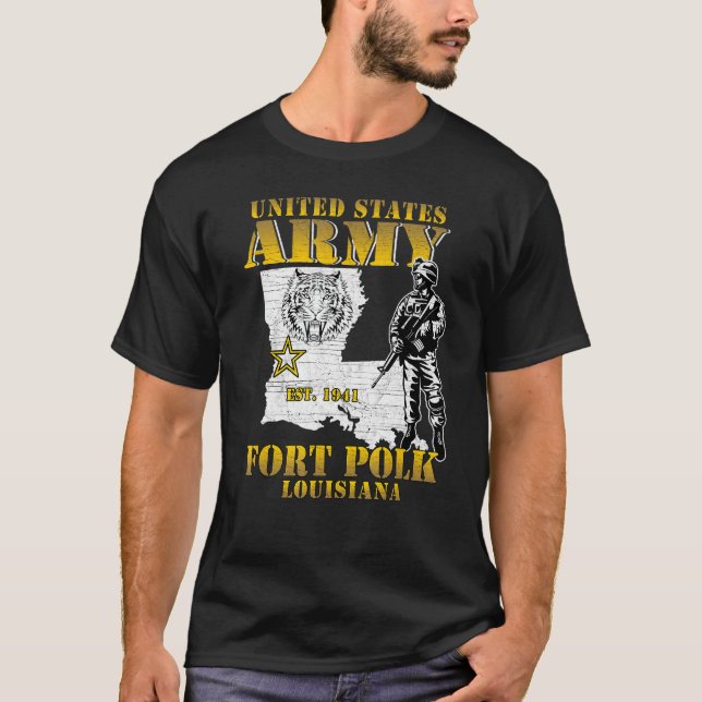 Camiseta Fort Polk Tigerland El hogar de héroes Louisiana M (Anverso)
