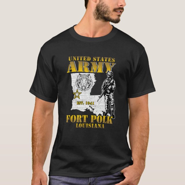 Camiseta Fort Polk Tigerland El hogar de héroes Louisiana M (Anverso)
