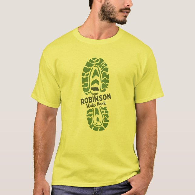 Camiseta Fort Robinson State Park Nebraska NE Hiking Boot (Anverso)