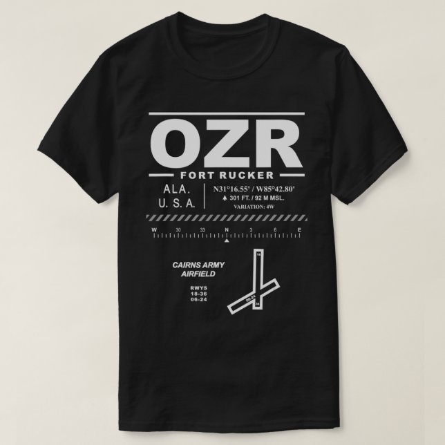 Camiseta Fort Rucker Ozark Alabama OZR (Diseño del anverso)