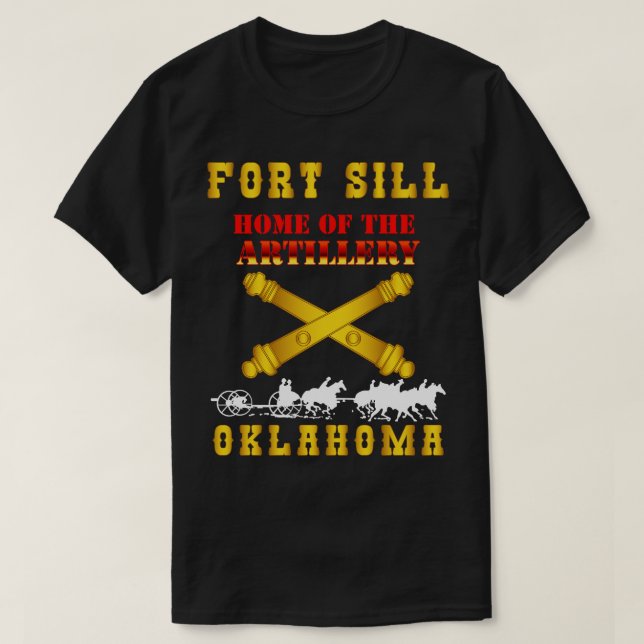Camiseta Fort SIll Home of Artillery w Cassion Gold X 300 (Diseño del anverso)