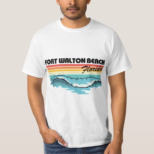 Camiseta Fort Walton Beach Family Vacation Retro Waves (Anverso)