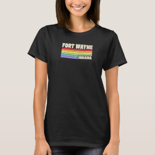 Camiseta Fort Wayne Indiana Orgullo de arcoiris Bandera Gay