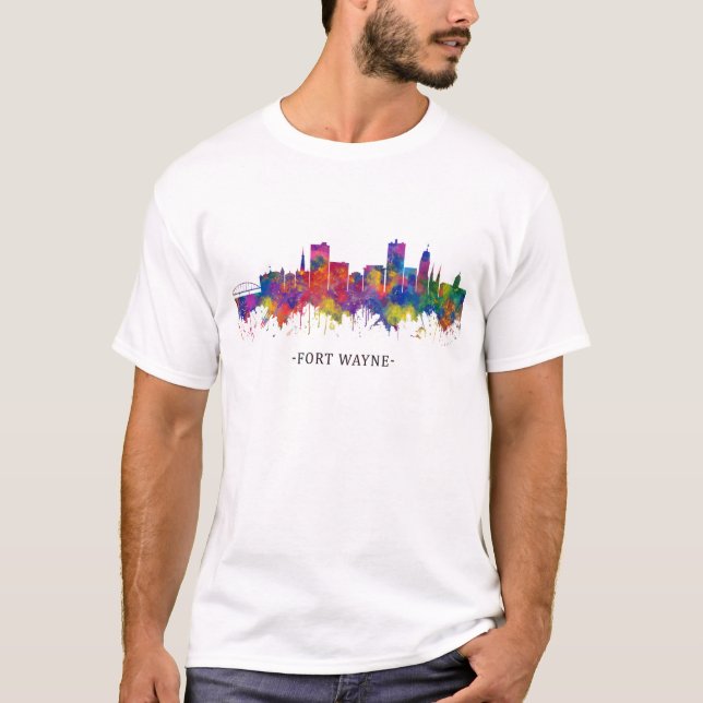 Camiseta Fort Wayne Indiana Skyline (Anverso)