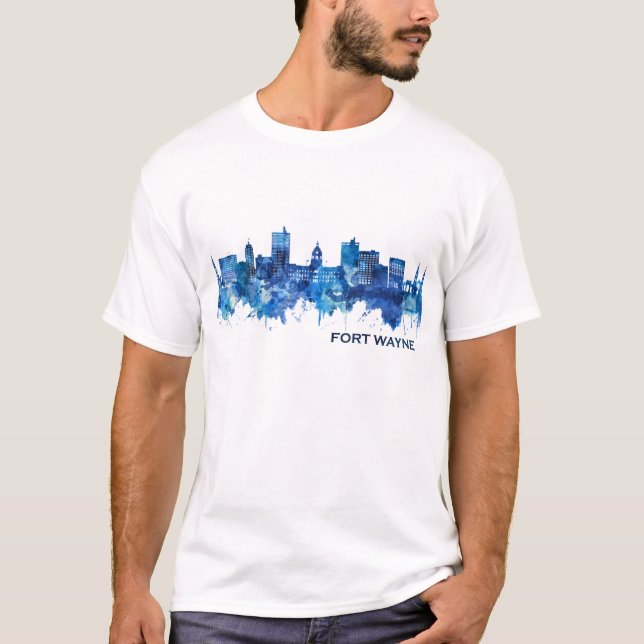 Camiseta Fort Wayne Indiana Skyline Blue (Anverso)