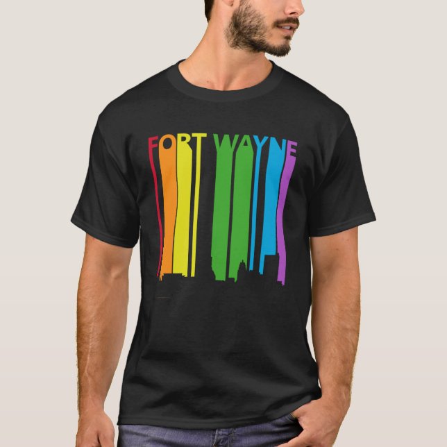 Camiseta Fort Wayne Skyline Orgullo LGBT (Anverso)