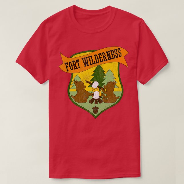 Camiseta Fort Wilderness angustiado 1 (Diseño del anverso)