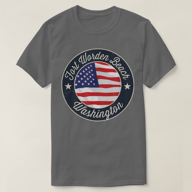 Camiseta Fort Worden Beach - Patriotic Washington Souvenir  (Diseño del anverso)