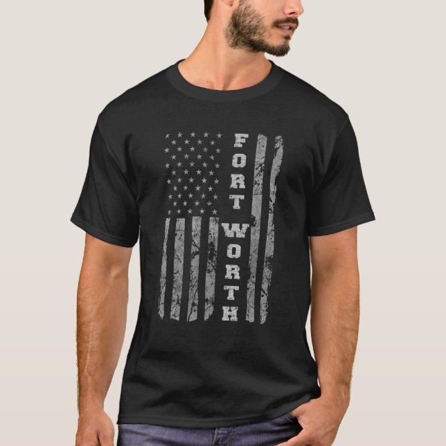 Camiseta Fort Worth Texas Bandera Americana (Anverso)