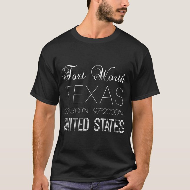 Camiseta Fort Worth, Texas, Estados Unidos con estilo (Anverso)