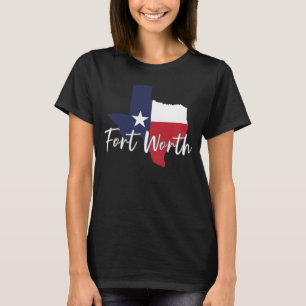 Camiseta Fort Worth, Texas Flag Map Women's Black
