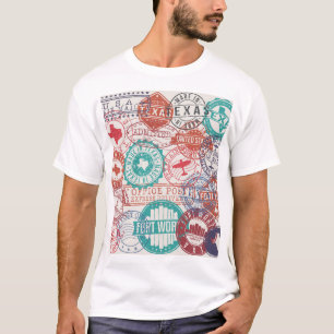 Camiseta Fort Worth Texas: sellos de viaje.