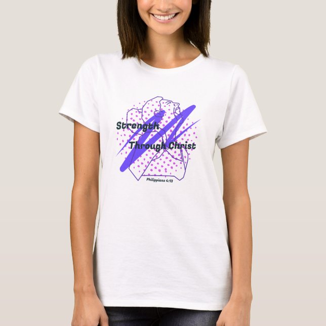 Camiseta Fortaleza a través de Cristo | Atletas cristianos  (Anverso)