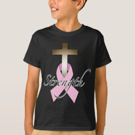 Camiseta fortaleza de la conciencia sobre el cáncer de mama