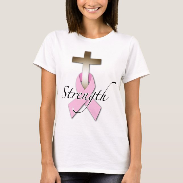 Camiseta fortaleza de la conciencia sobre el cáncer de mama (Anverso)