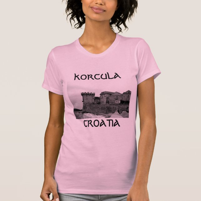 Camiseta Fortaleza de la playa en Korcula (Anverso)
