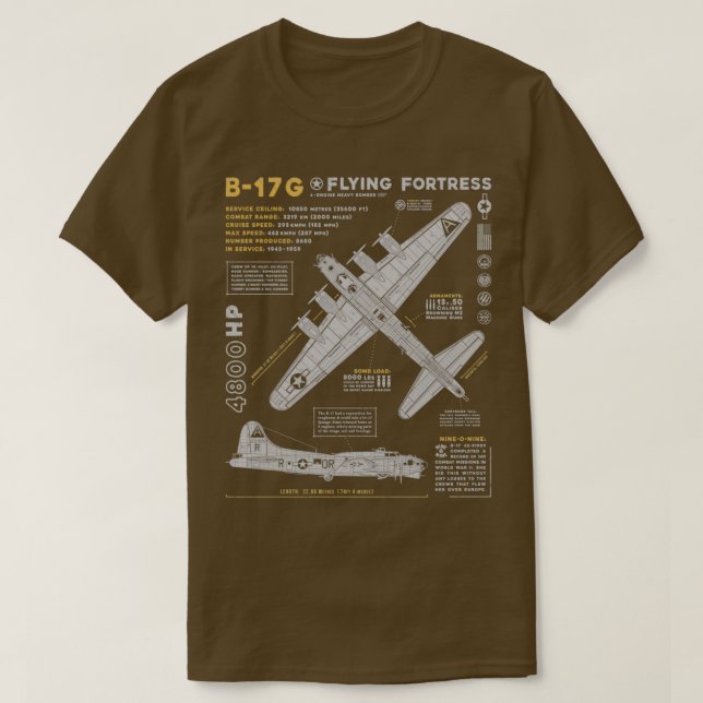 Camiseta Fortaleza voladora B17 (2)  (Diseño del anverso)