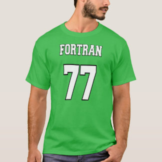Camiseta FORTRAN 77: Blanco/verde para los programadores