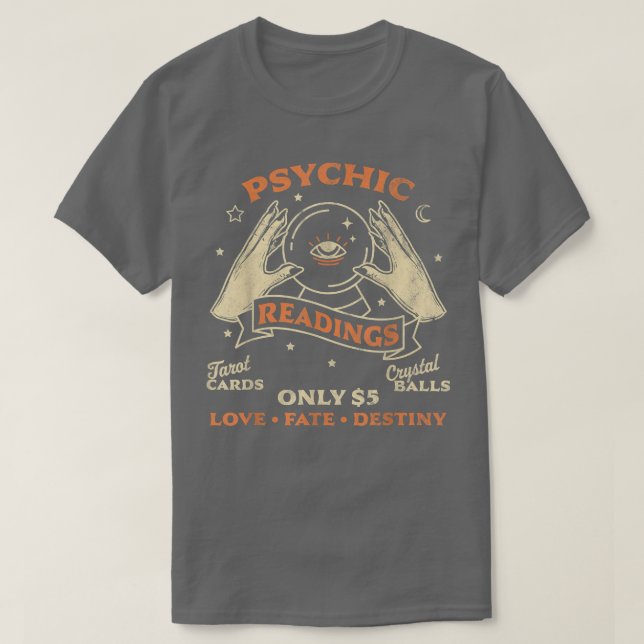 Camiseta Fortune Teller Lecturas psíquicas Tarot Crystal Ba (Diseño del anverso)