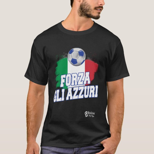 Camiseta Forza Gli Azzuri Versión 1 Negro (Anverso)