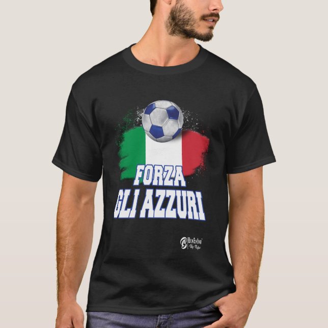 Camiseta Forza Gli Azzuri Versión 3 Negro (Anverso)