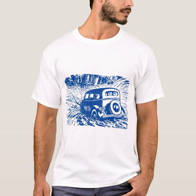 Camiseta Forzando el río - Azul profundo (Anverso)