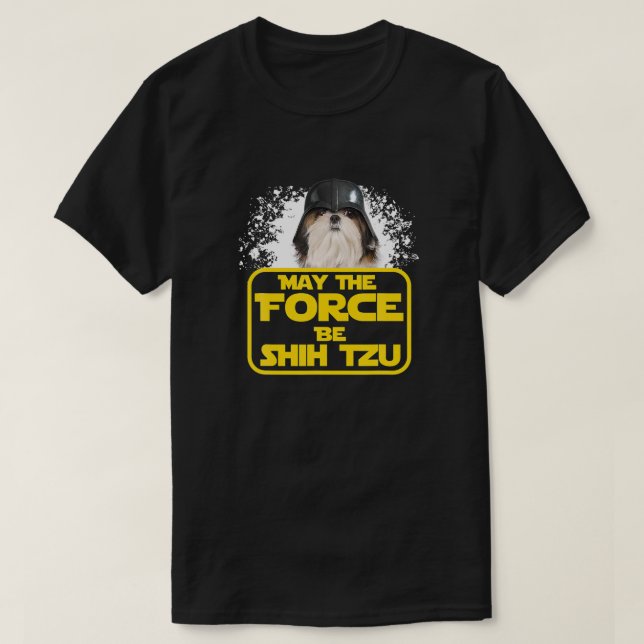 Camiseta Forzar los nervios de ciencia ficción Shih Tzu Dog (Diseño del anverso)