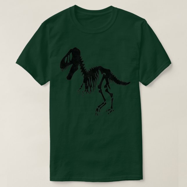 Camiseta Fósforo de dinosaurios negros (Diseño del anverso)