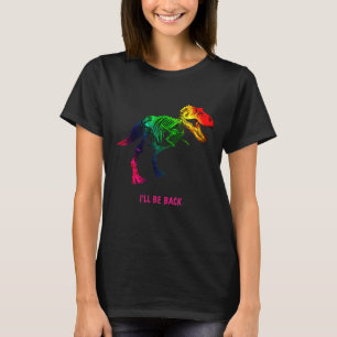 Camiseta Fósil divertido del arco iris T Rex con su nombre