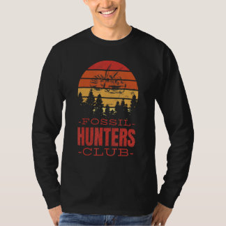 Camiseta Fossil Hunters Club Triceratops Skull Bones Dinosa