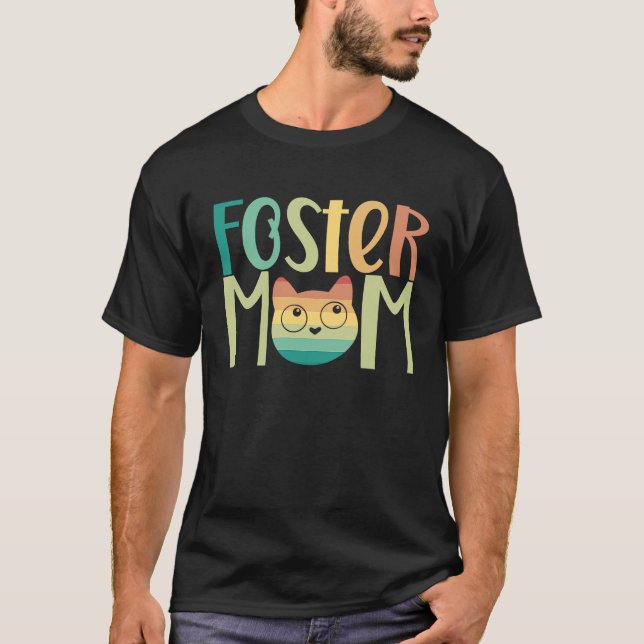 Camiseta Foster Cat Mom Retro Cat Mamá Mejor Gato Mamá Vint (Anverso)