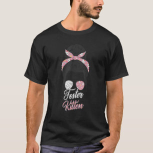 Camiseta Foster Kitten Mom Life Messy Bun Hair Glasses