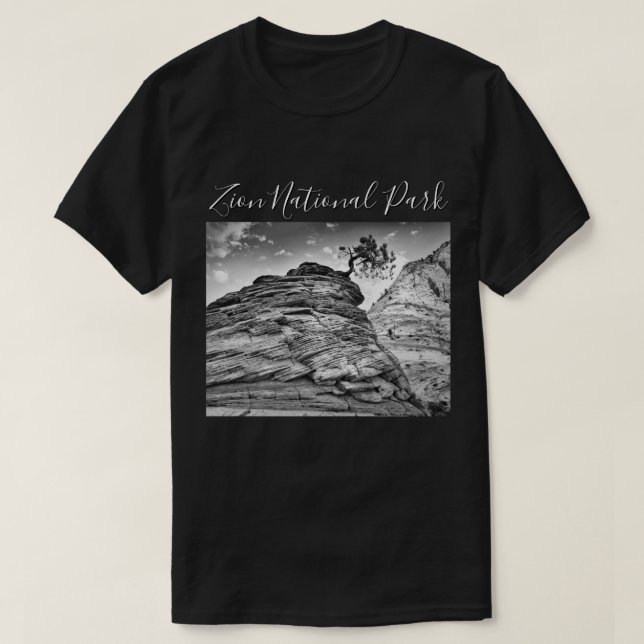 Camiseta Foto blanco y negro del árbol de los bonsais de (Diseño del anverso)