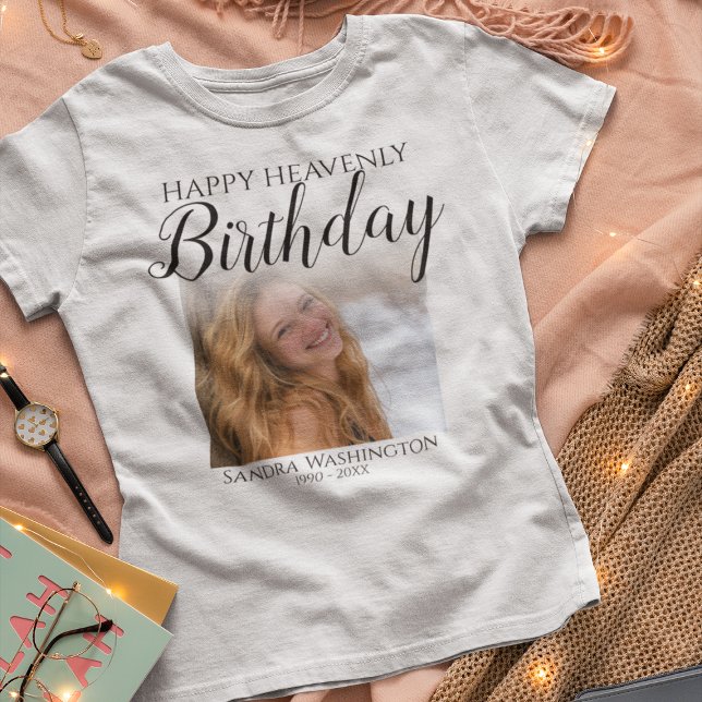 Camiseta Foto conmemorativa de cumpleaños celestial feliz (Subido por el creador)