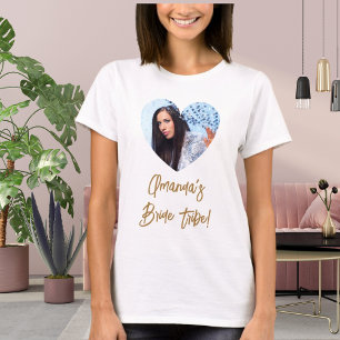 Camiseta Foto corazón tribu de novia despedida de soltera