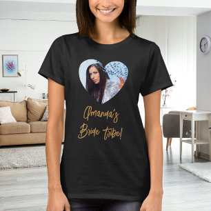 Camiseta Foto corazón tribu de novia despedida de soltera