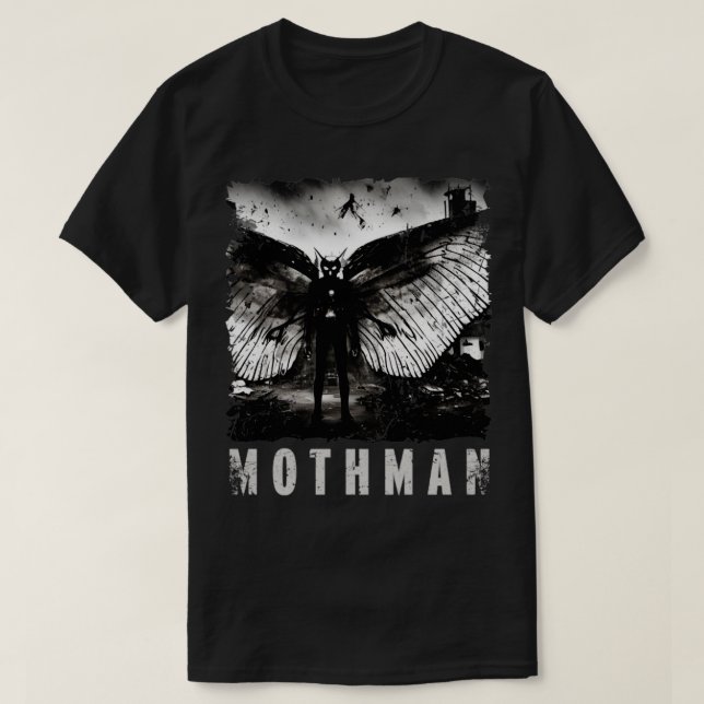 Camiseta Foto Criptid De Mothman Afligida De Mirada Asombro (Diseño del anverso)