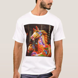 Camiseta Foto cuadrada - Caballos de tiovivo 02