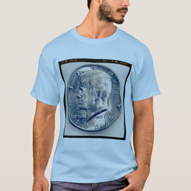 Camiseta Foto cuadrada - medio dólar de JFK (Anverso)