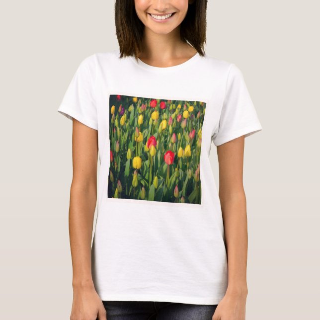 Camiseta Foto cuadrada - Tulipanes coloridos (Anverso)