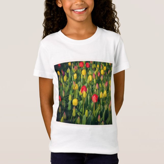 Camiseta Foto cuadrada - Tulipanes coloridos (Anverso)