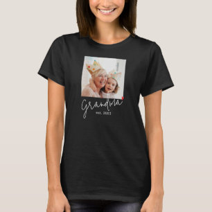Camiseta Foto de Abuela Establecida con Letra