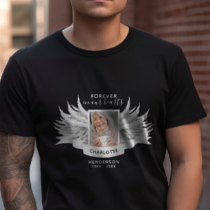 Camiseta Foto de Alas de Ángel Recuerdo Amoroso Funeral/Con