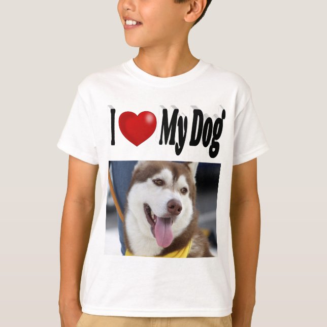 Camiseta Foto de amo a mi perro  (Anverso)